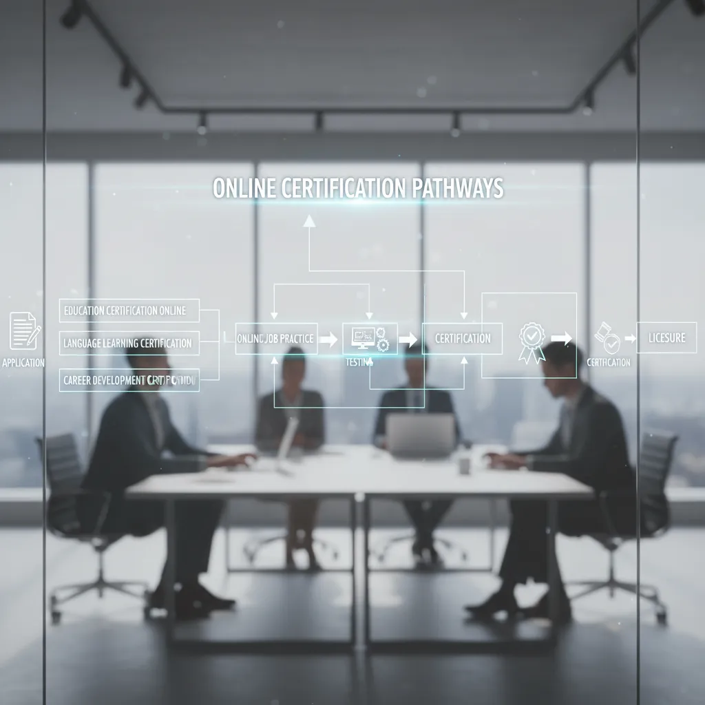 A flowchart showing the timeline: Application -> Testing -> Clinical Practice -> Certification -> Licensure.