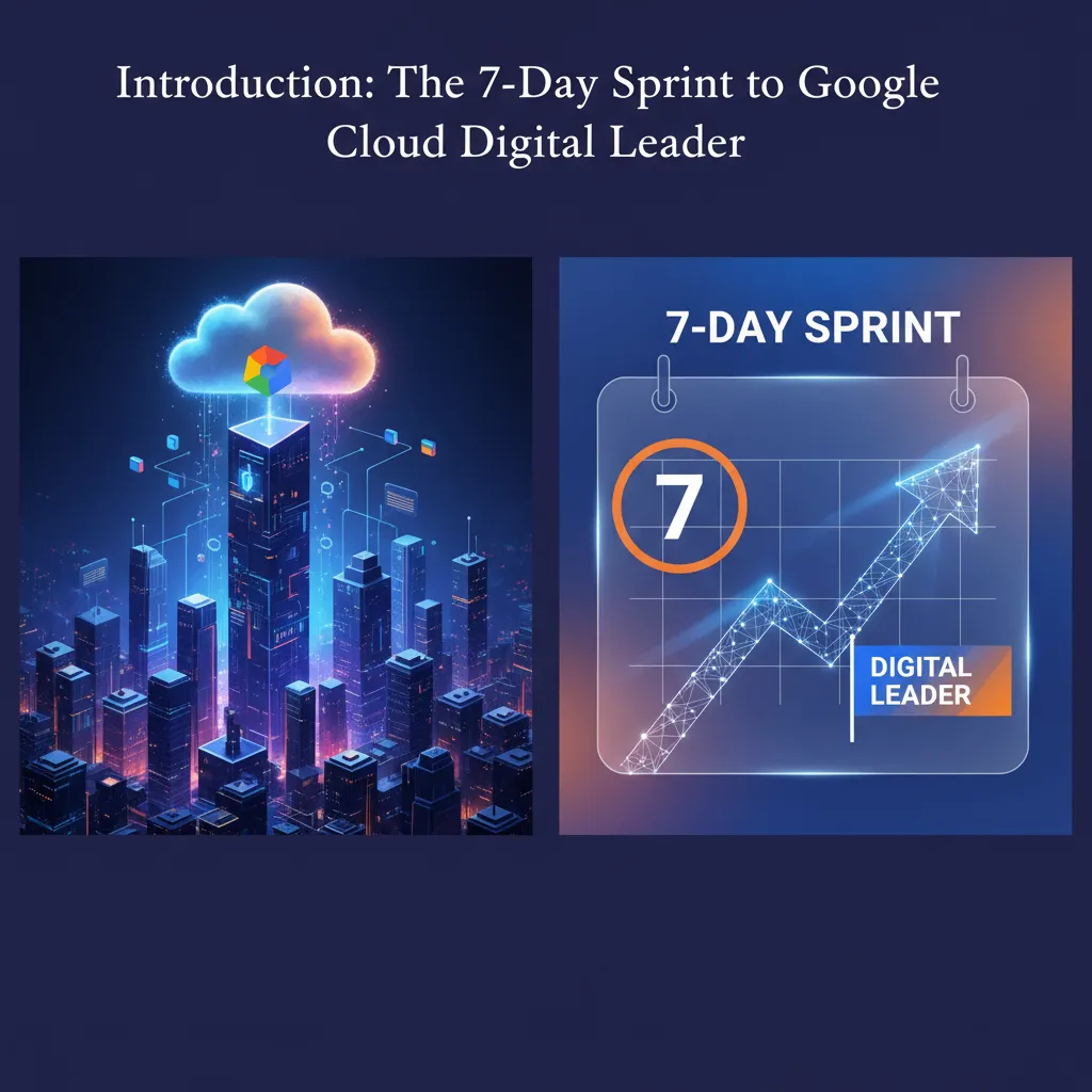 detailed visual description relevant to Introduction: The 7-Day Sprint to Google Cloud Digital Leader